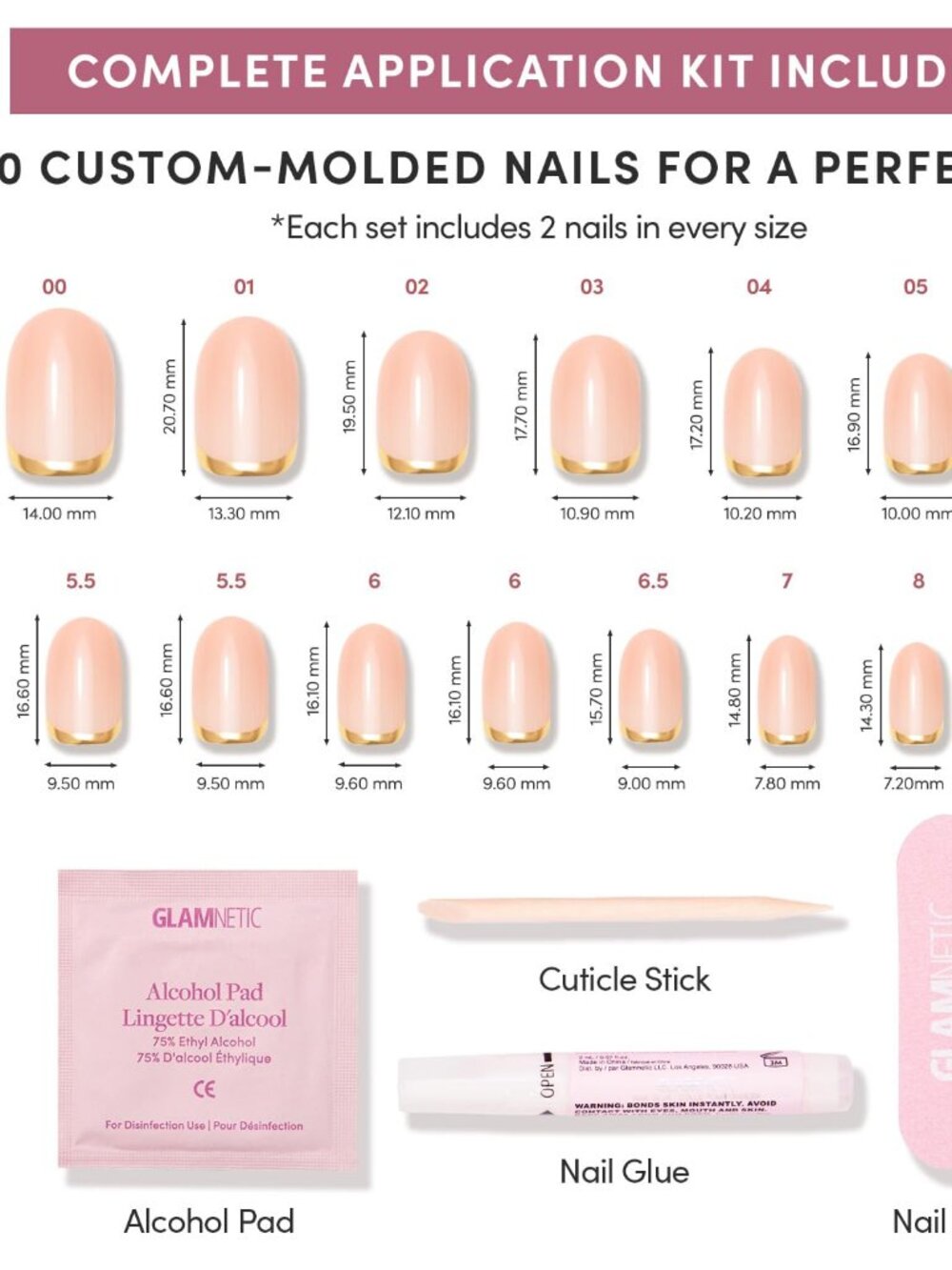Glamnetic Press On Nails - Goal Digger Glossy, Semi-Transparent Short Round Nail - Picture 3 of 6
